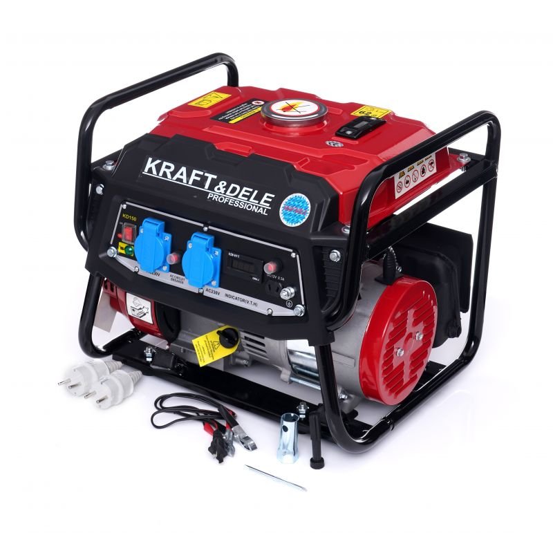 Kraft&Dele KD150 elektros generatorius, 1500 W, 12 V / 230 V, LCD — nuotrauka