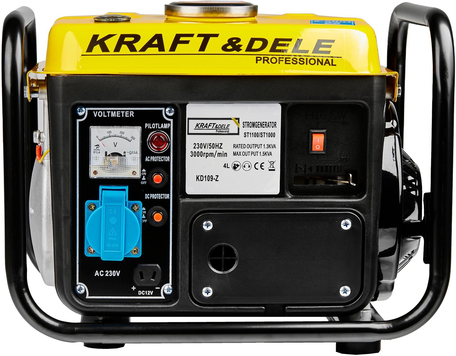 Kraft&Dele KD109Z benzininis elektros generatorius 1200 W, 12/230 V nuotrauka 4
