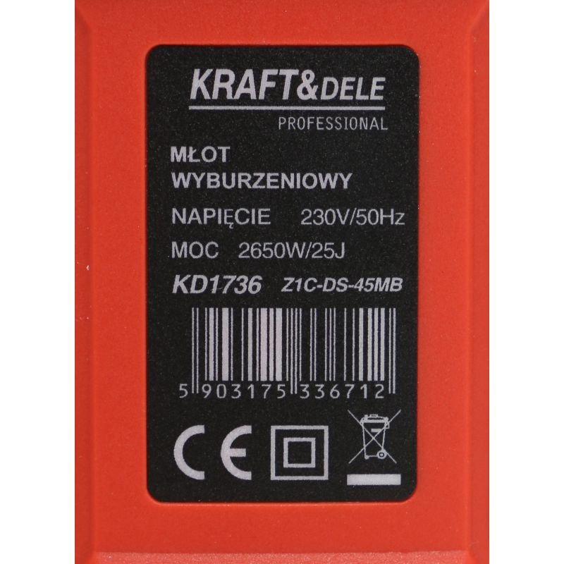 KRAFT&DELE KD1736 atskėlimo plaktukas 2650 W nuotrauka 12