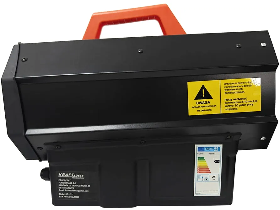 KRAFT&DELE KD11731 dujinis ventiliatorinis šildytuvas 25 kW su automatiniu reduktoriumi nuotrauka 5