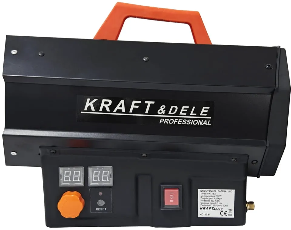 KRAFT&DELE KD11731 dujinis ventiliatorinis šildytuvas 25 kW su automatiniu reduktoriumi nuotrauka 7