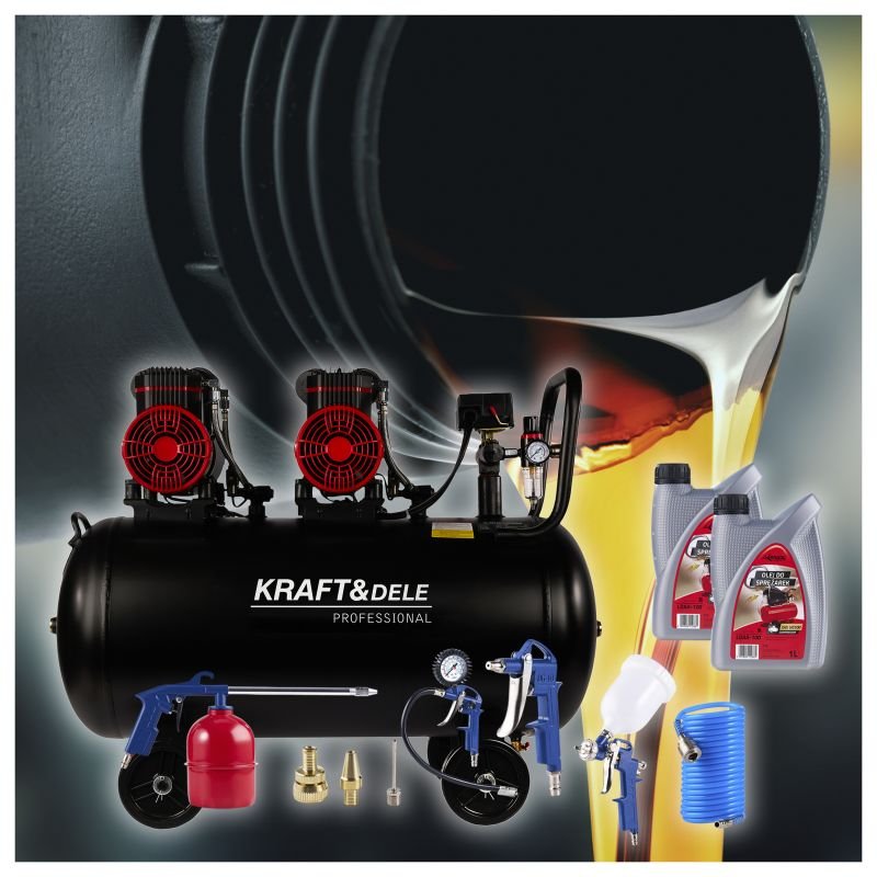 KRAFT&DELE KD1392 betepalinis oro kompresorius, 100 l, 2 × 1500 W nuotrauka 12