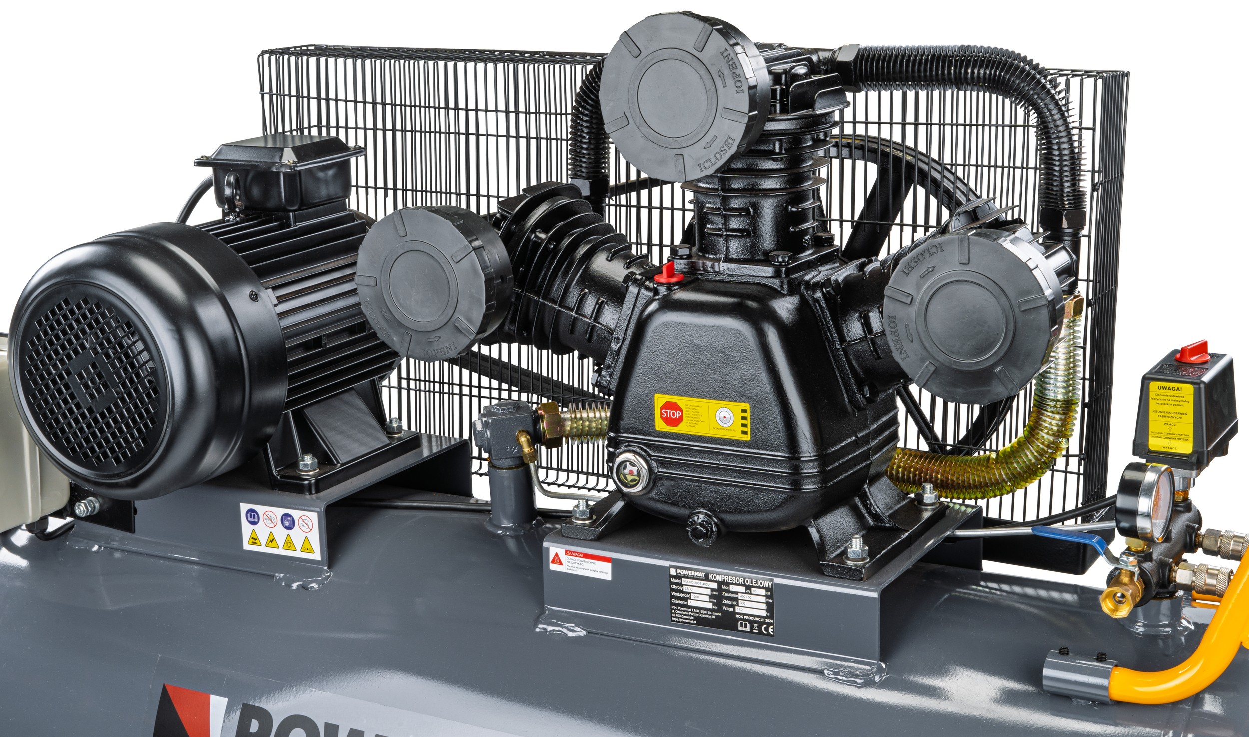 Powermat PM-KO-300T-400V alyvinis oro kompresorius (3~ 400 V, 300 l) nuotrauka 4