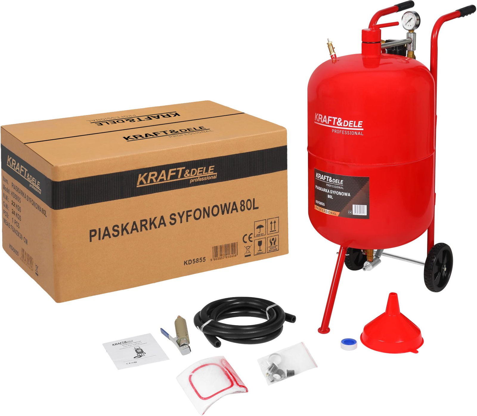 KRAFT&DELE sifoninė smėliavimo įranga 80 l KD5855 nuotrauka 4