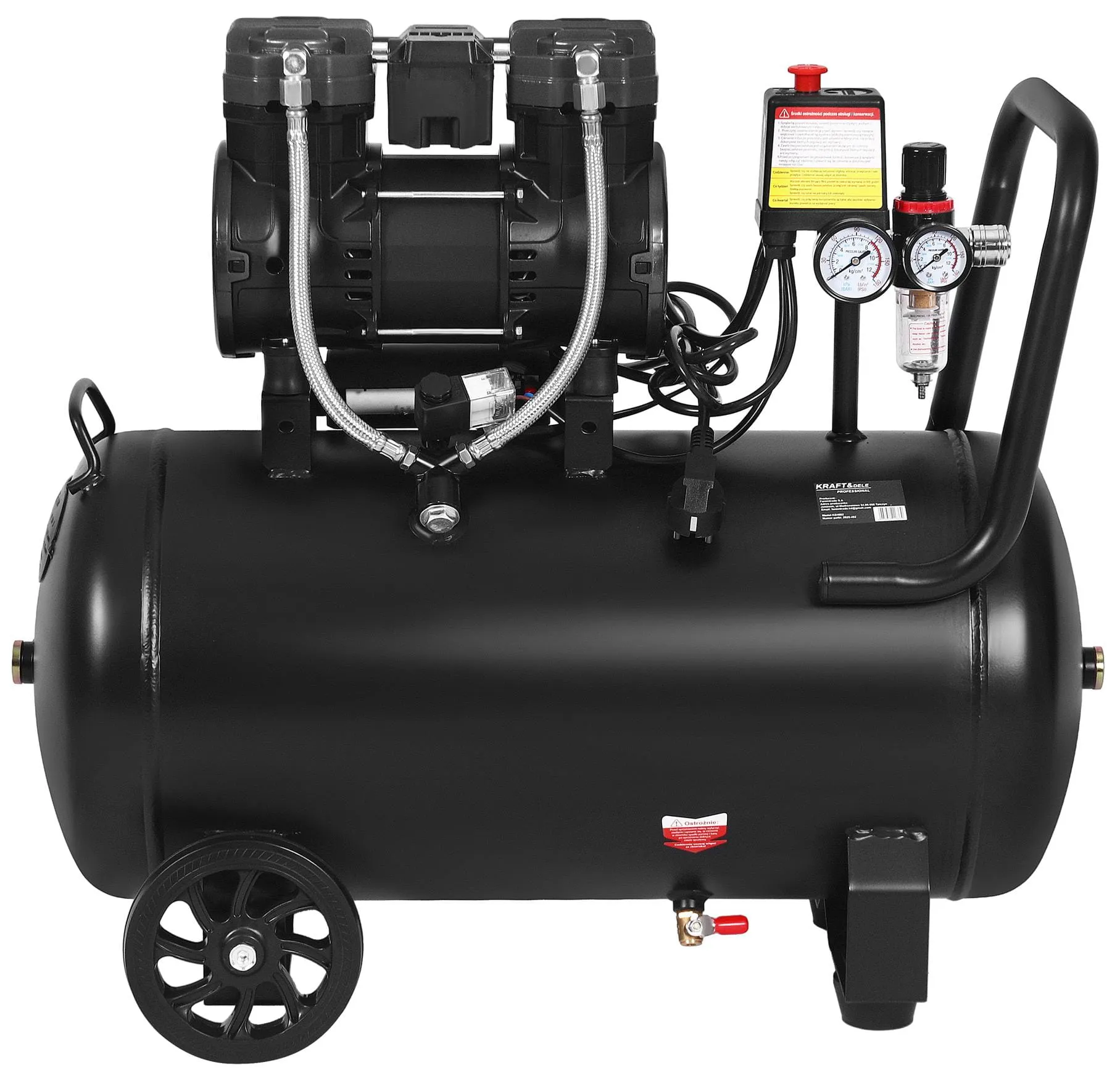 Kraft&Dele KD4082 betepalinis oro kompresorius 50 l, 2500 W nuotrauka 3