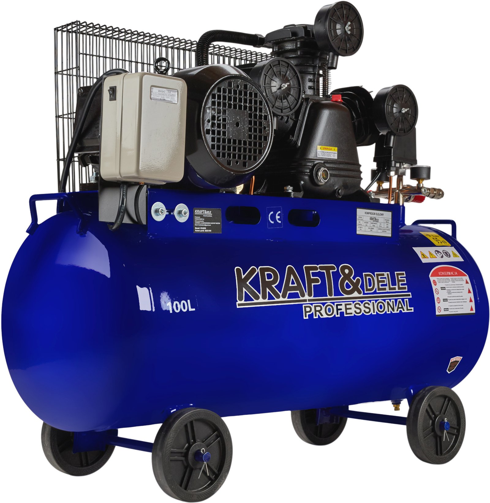 Kraft&Dele KD4056 tepalinis oro kompresorius 100 l, 650 l/min, 4100 W nuotrauka 4