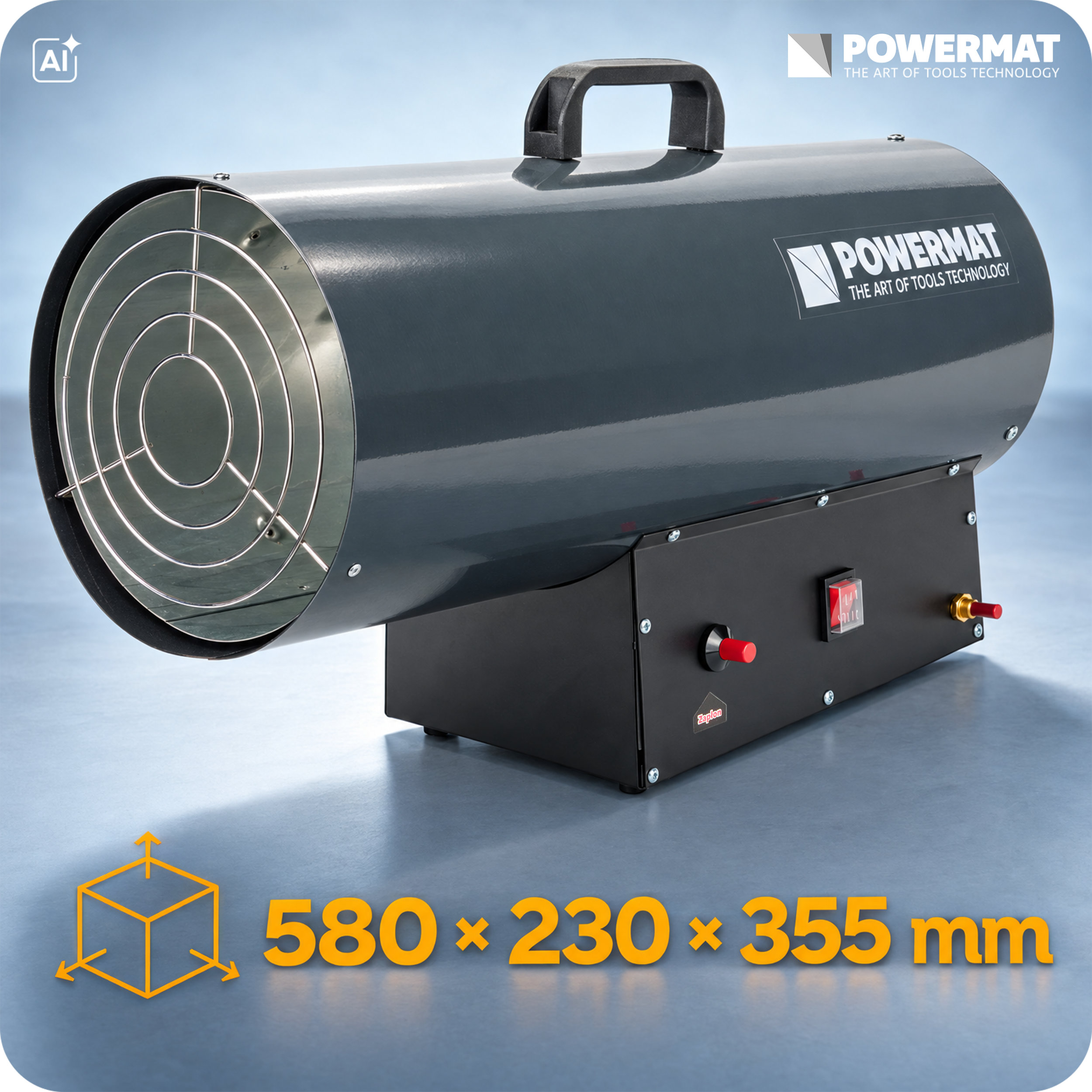Powermat PM-NAG-65GN dujinė šilumos patranka 65 kW (su reduktoriumi) nuotrauka 11