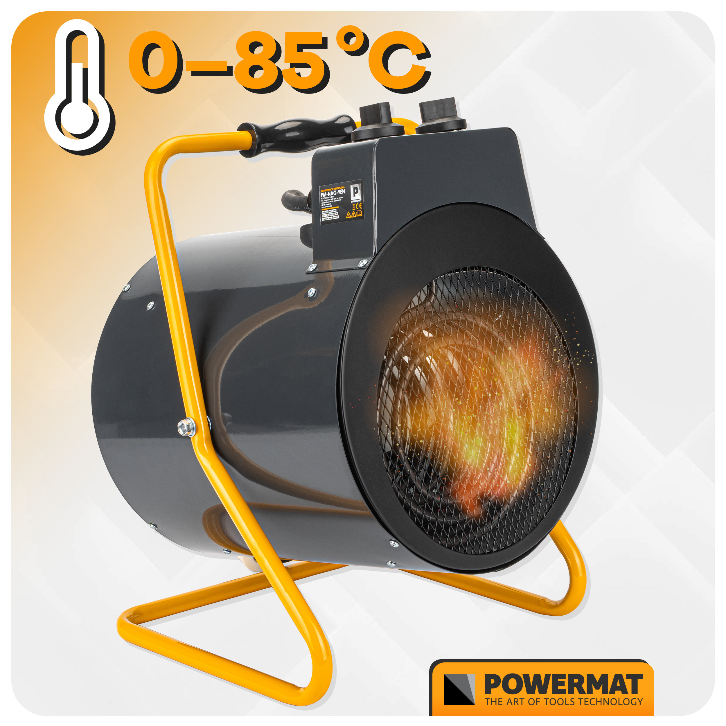 Powermat elektrinis ventiliatorinis šildytuvas 9 kW, 400 V (PM-NAG-9EN) nuotrauka 10