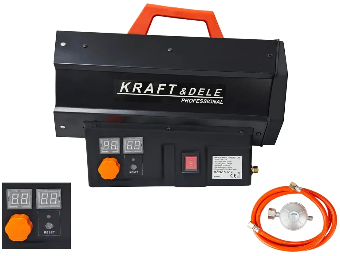 KRAFT&DELE KD11731 dujinis ventiliatorinis šildytuvas 25 kW su automatiniu reduktoriumi nuotrauka 10