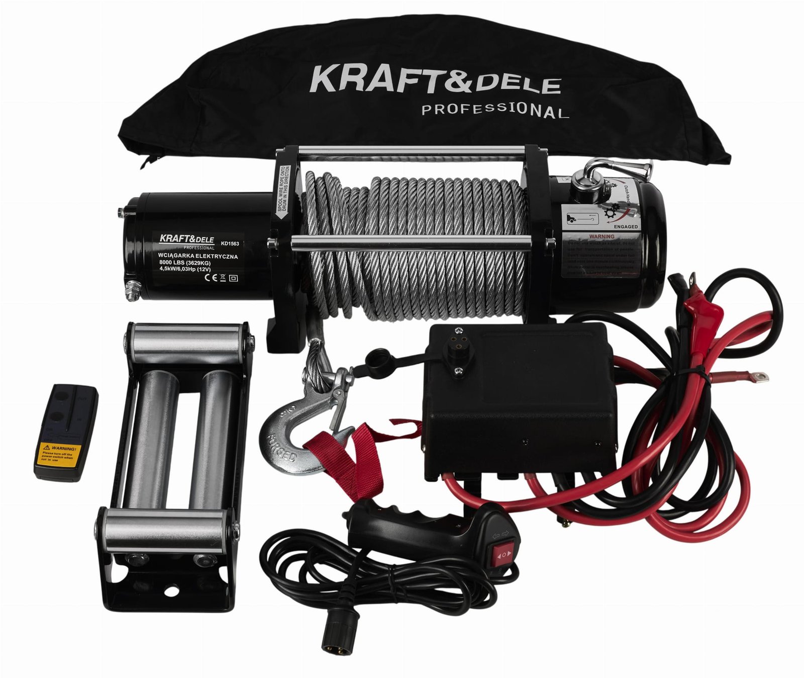 Kraft&Dele KD1563 elektrinė gervė, 8000 lb, 12 V nuotrauka 4