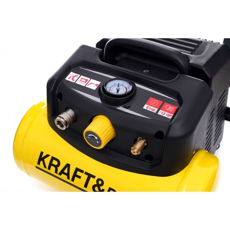 KRAFT&DELE KD1415 betepalinis oro kompresorius, 6 l, 8 bar nuotrauka 5