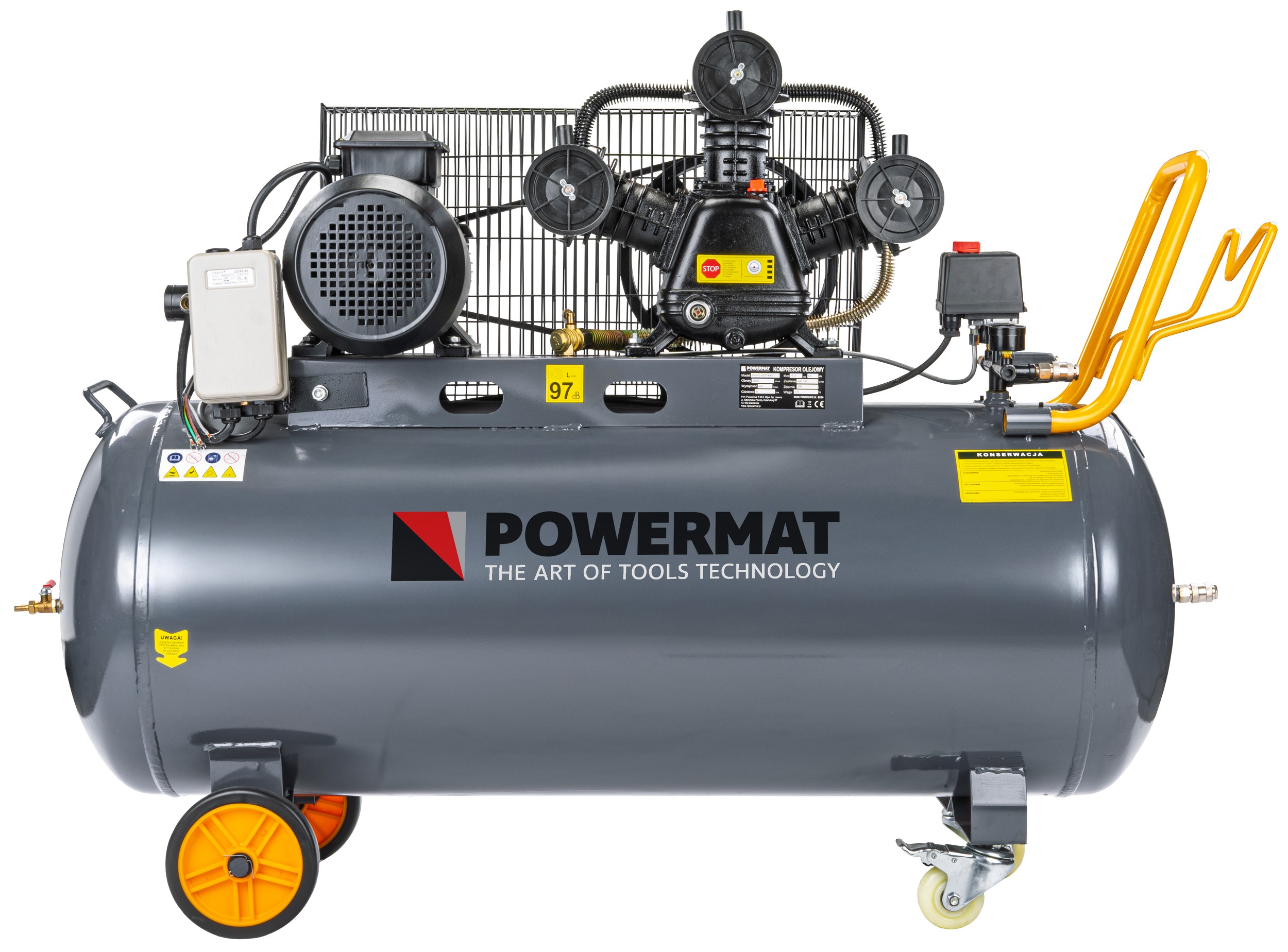 Powermat PM-KO-200T-400V alyvinis oro kompresorius, 200 l, 400 V (PM1308) nuotrauka 2