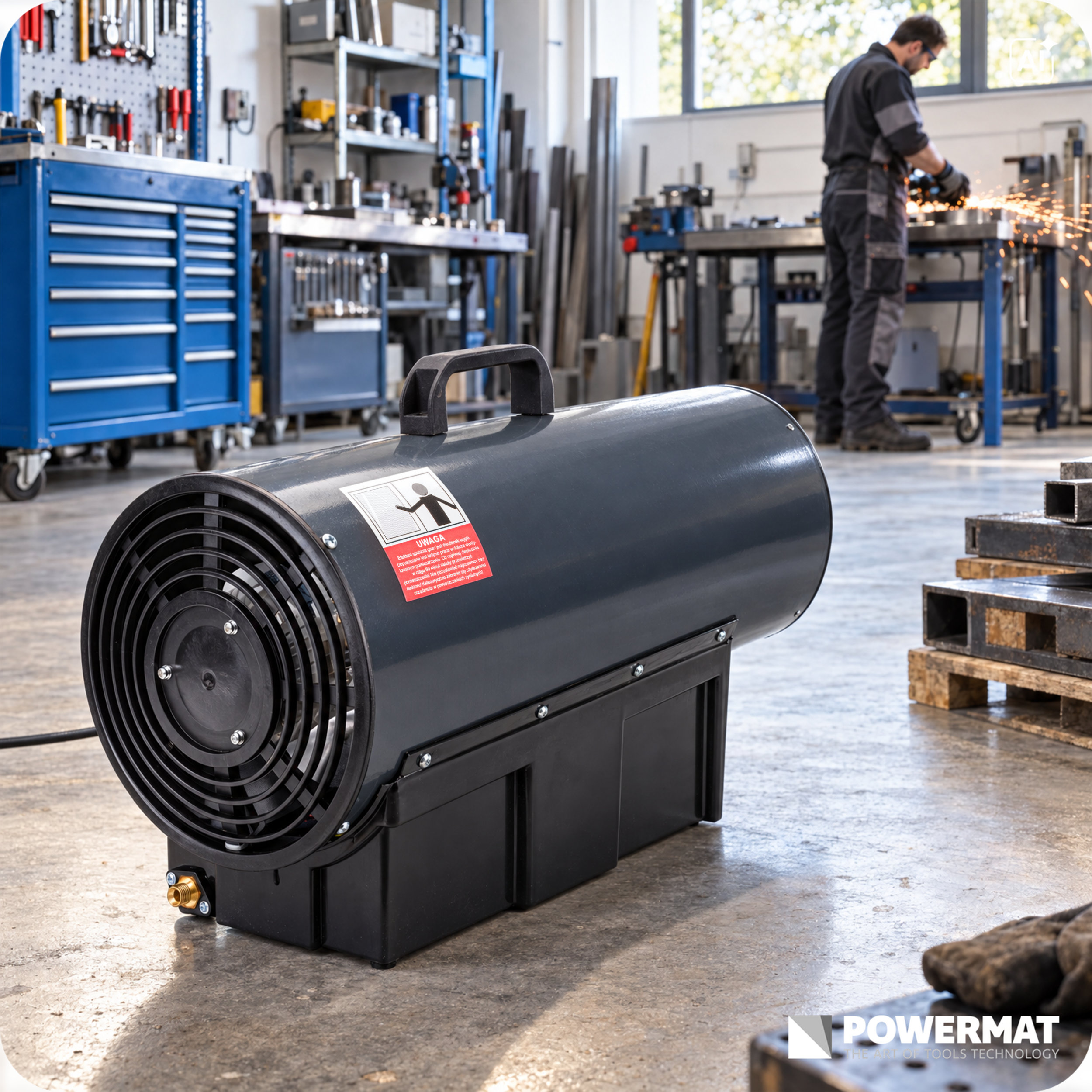 Powermat PM-NAG-65GLN dujinė oro pūtimo šildytuvė 65 kW su LCD termostatu nuotrauka 10