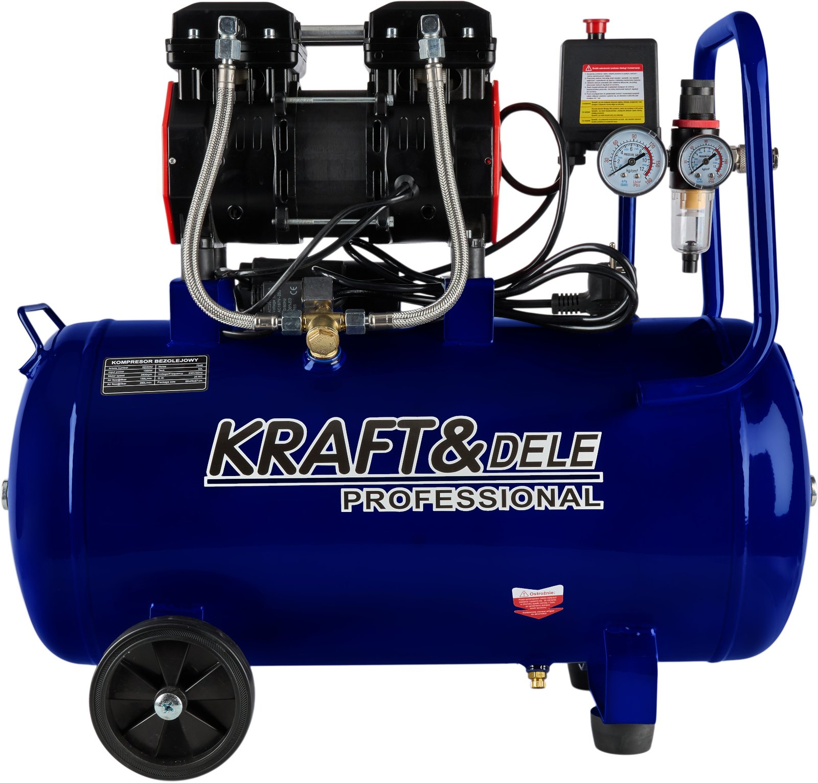 Kraft&Dele KD4052 betepalinis oro kompresorius 50 l, 1500 W, 290 l/min nuotrauka 5