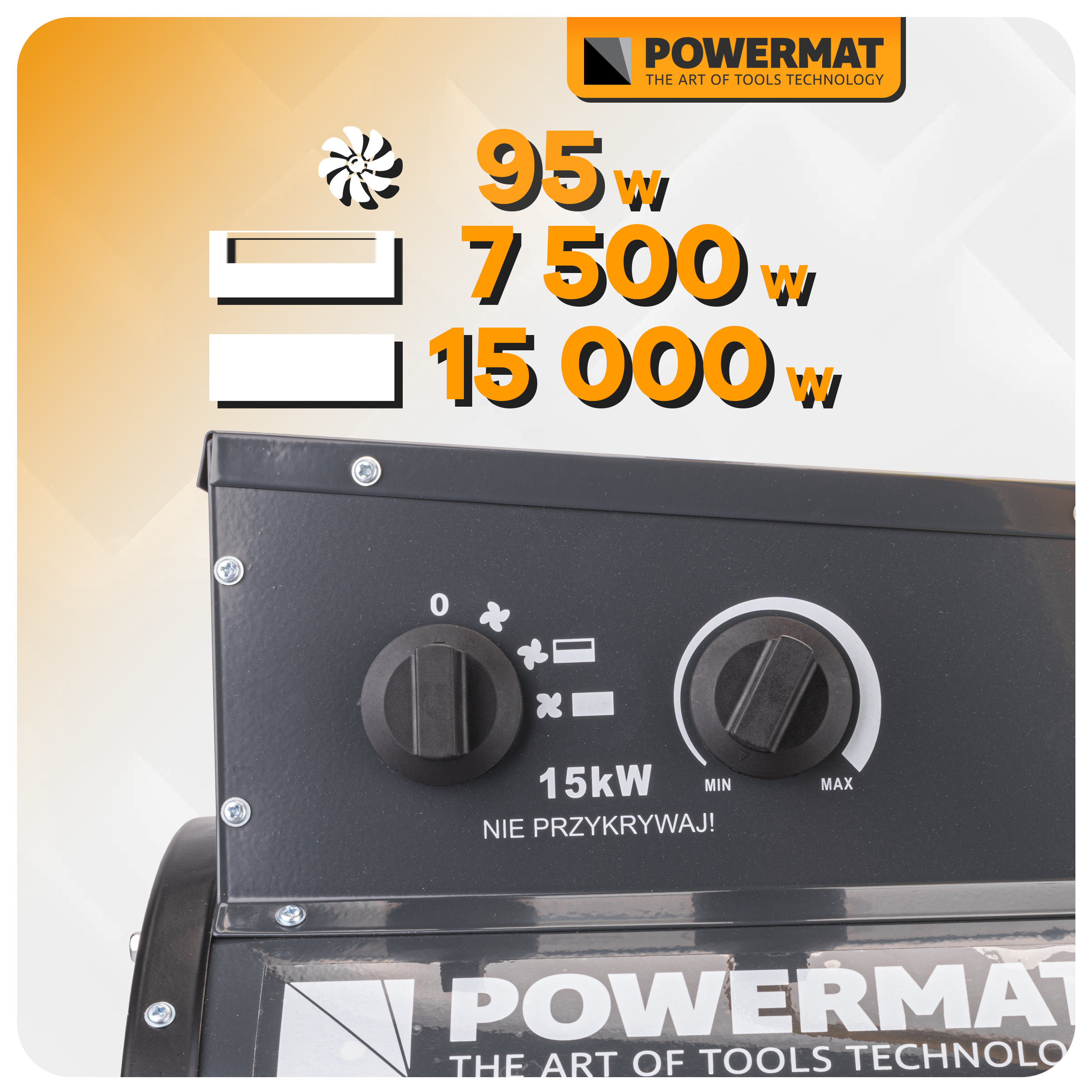 POWERMAT PM-NAG-15EN elektrinė šiluminė patranka 15 kW nuotrauka 9