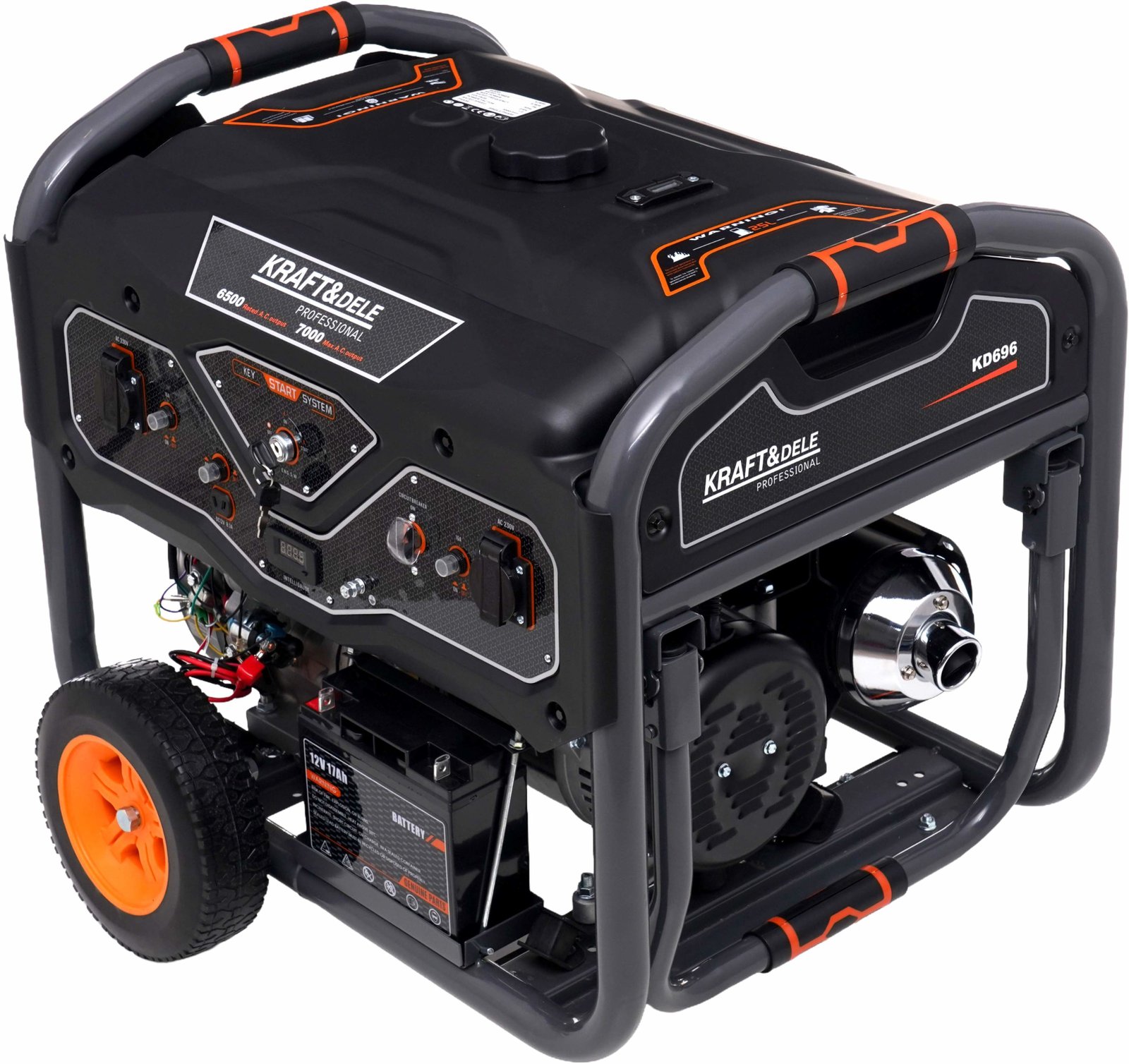 Benzininis vienfazis elektros generatorius KD696 (6,5/7 kW)