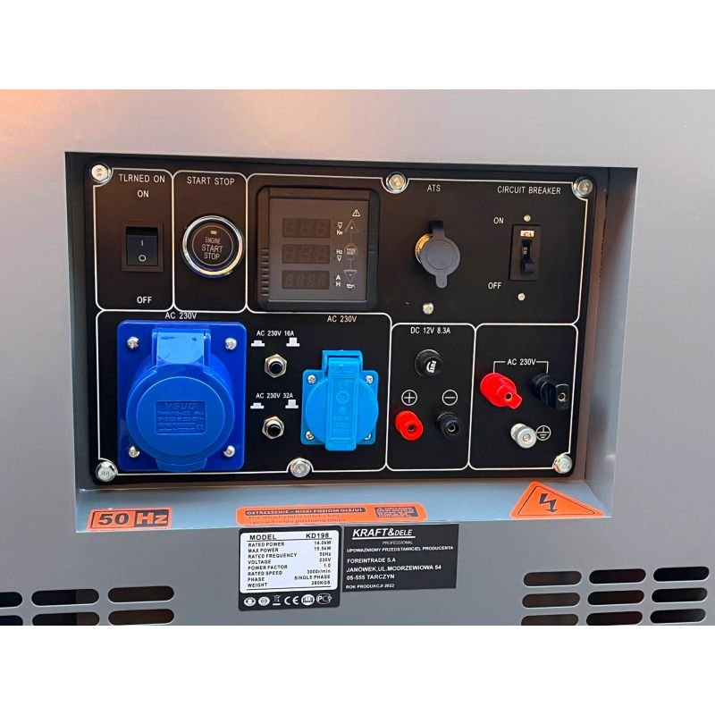 KRAFT&DELE KD197 dyzelinis generatorius, vienfazis 12/13 kW nuotrauka 5