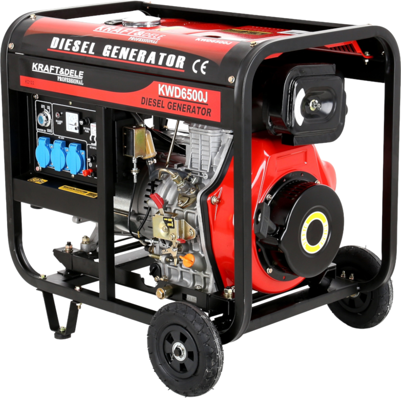 Kraft&Dele KD122 dyzelinis generatorius, 6500 W, 230 V + 12 V, AVR