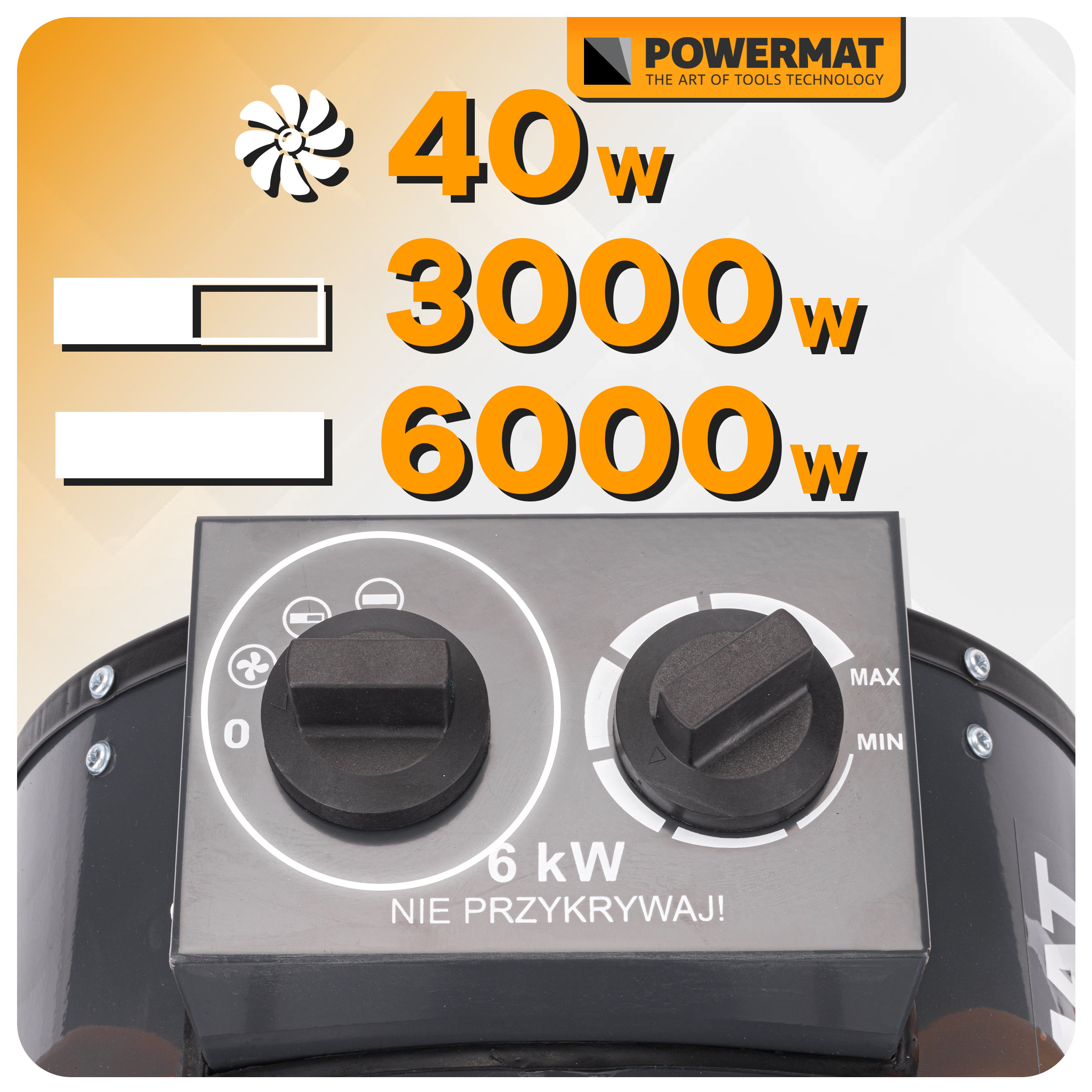 Elektrinis pramoninis šildytuvas Powermat PM-NAG-6EN, 6 kW, 400 V nuotrauka 10