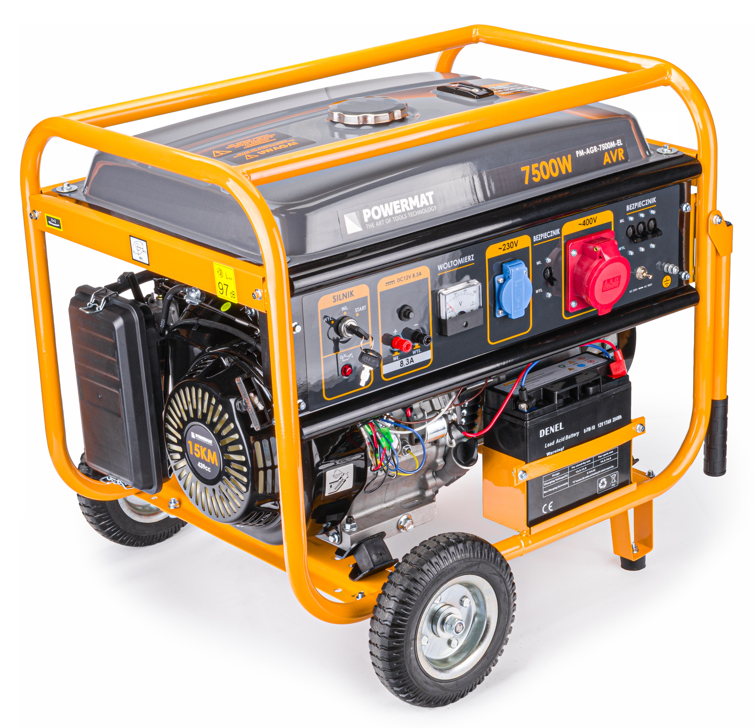 Powermat PM-AGR-7500M-EL trifazis generatorius su AVR, 7,5 kW, 230/400 V