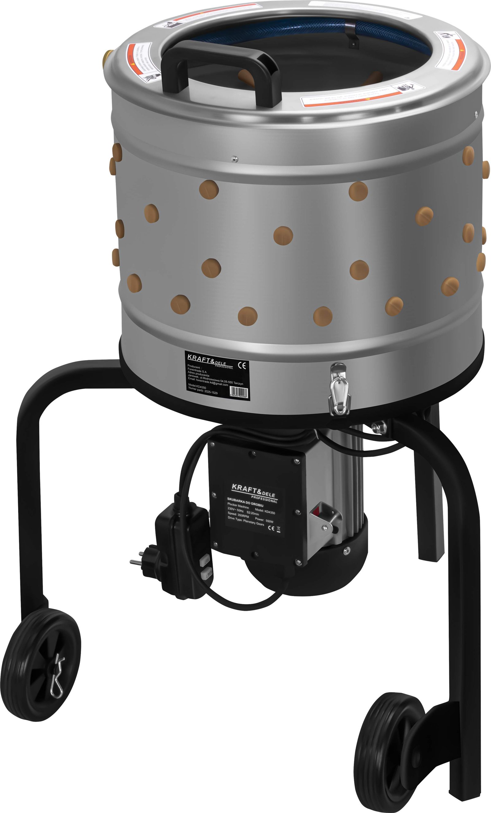 Paukščių plunksnų pešimo mašina KD4350, 550 W, 400 mm nuotrauka 3