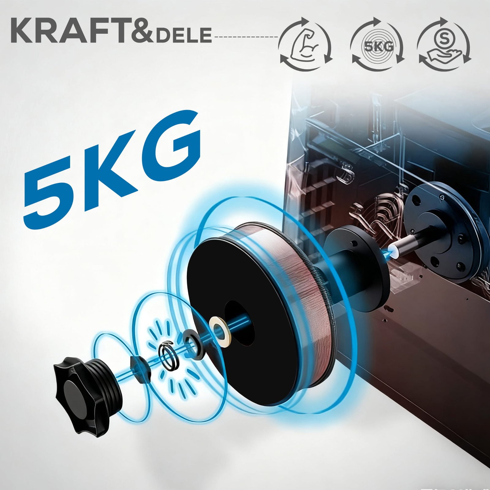 Inverterinis suvirinimo aparatas MIG/Flux/MMA/TIG Lift su sinergija KD3434 nuotrauka 3