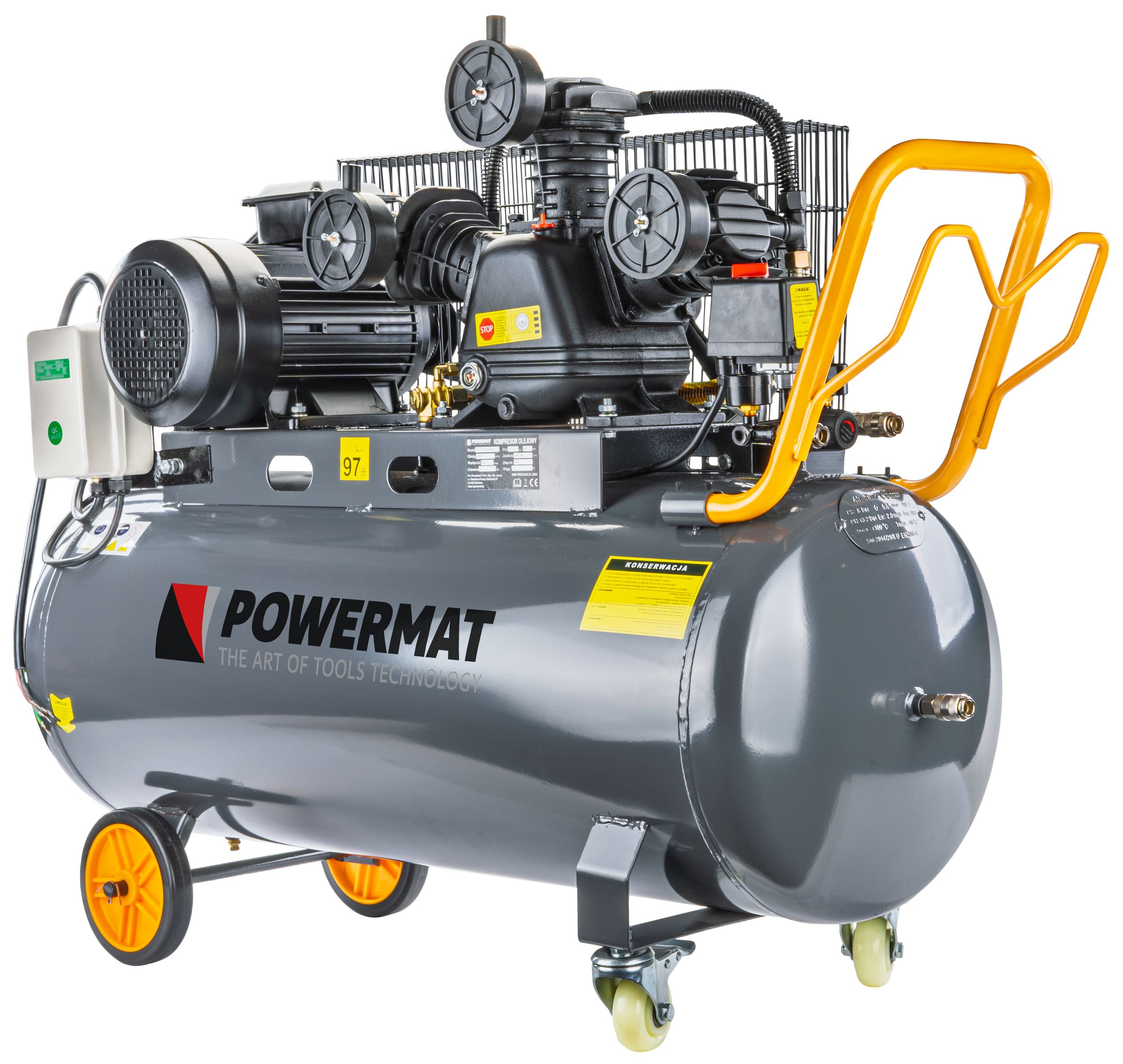 Powermat PM-KO-150T-400V alyvinis oro kompresorius, 400 V, 150 l — nuotrauka 1