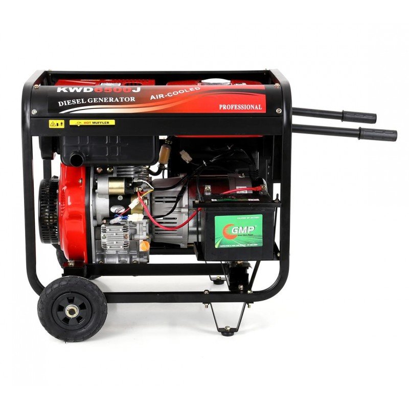 Kraft&Dele KD122 dyzelinis generatorius, 6500 W, 230 V + 12 V, AVR — nuotrauka