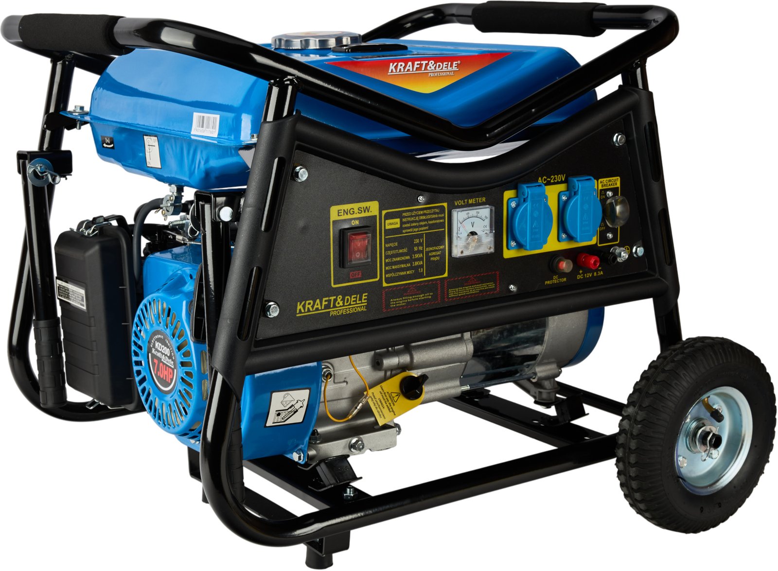 Benzininis vienfazis generatorius KRAFT&DELE KD142 (3000 W, 12/230 V, 7 AG) nuotrauka 5