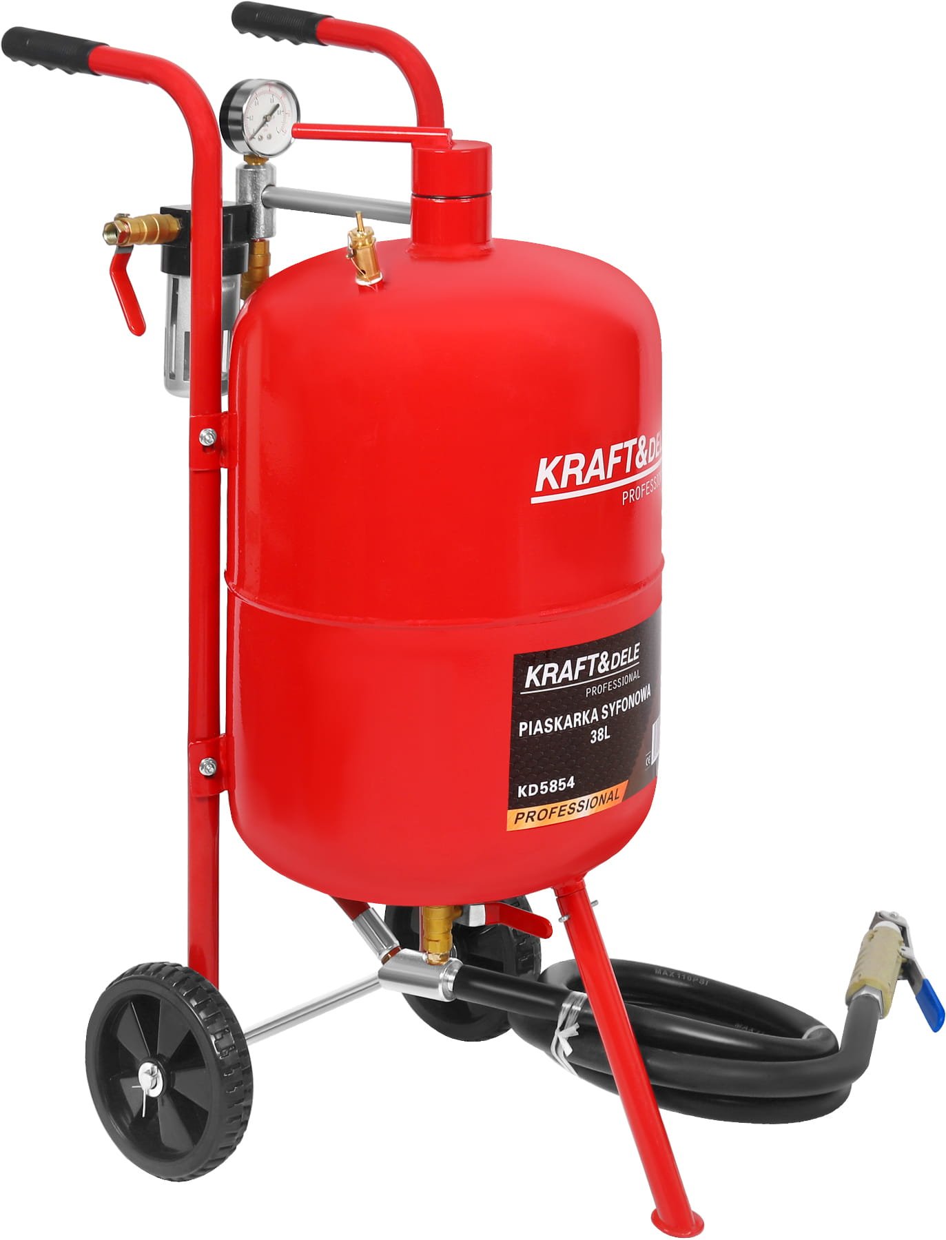 Sifoninė smėliavimo įranga 38 l + priedai KD5854 nuotrauka 3