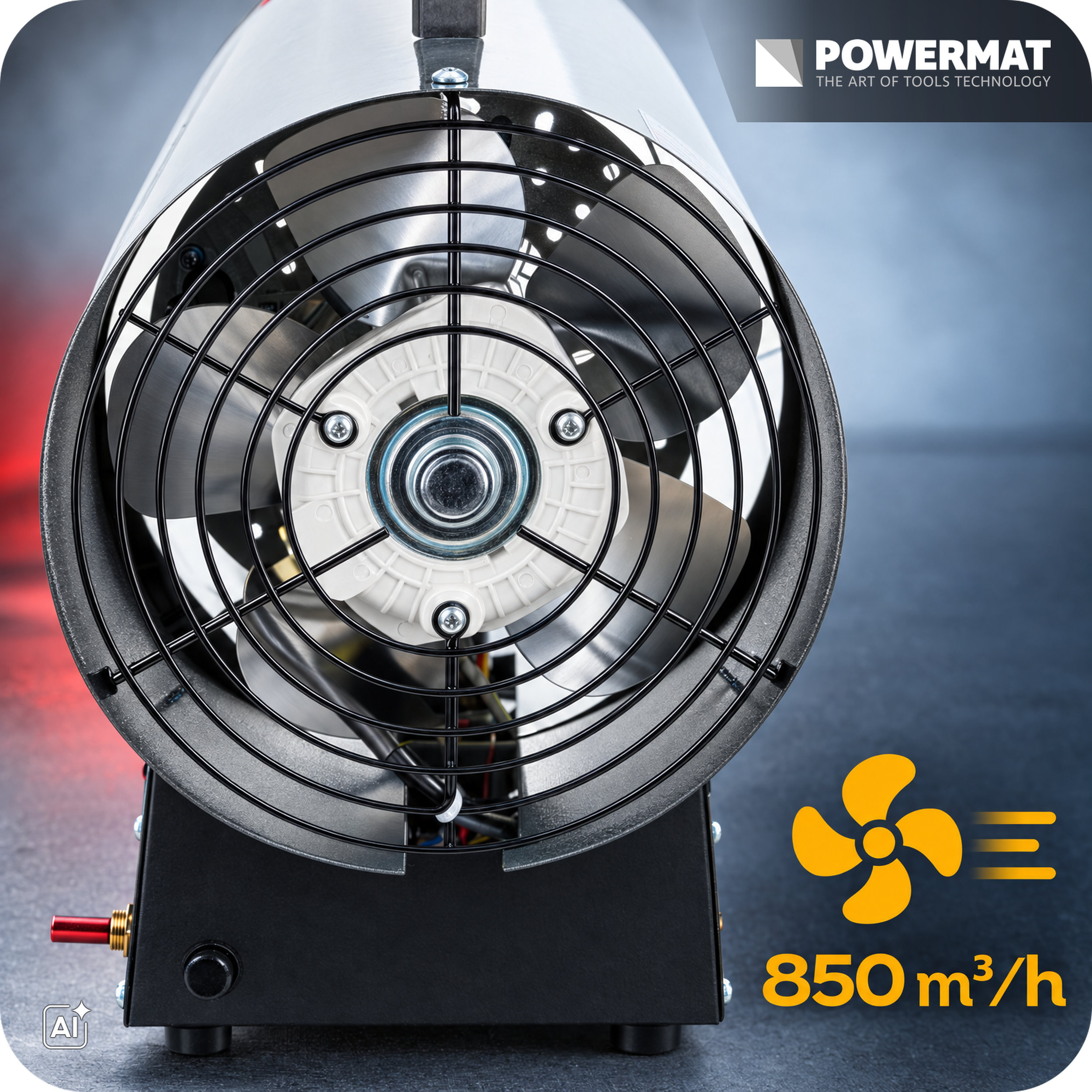 Powermat PM-NAG-45GN dujinis karšto oro šildytuvas 45 kW (komplekte reduktorius ir žarna) nuotrauka 9
