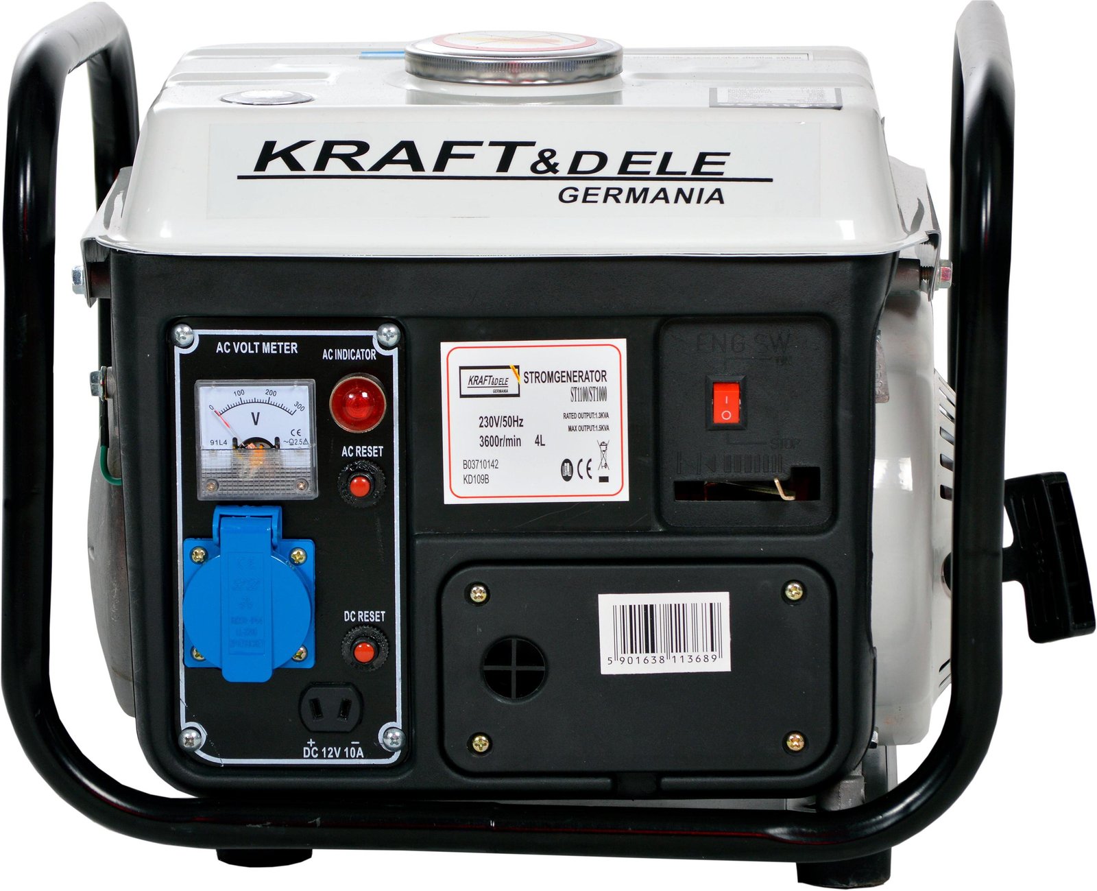 Kraft&Dele KD109B elektros generatorius 1200 W, 12/230 V nuotrauka 5