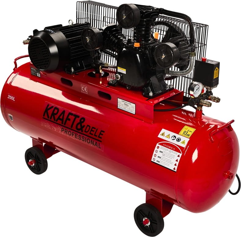 Kraft&Dele KD1474 oro kompresorius, 200 l, 3 stūmokliai su separatoriumi