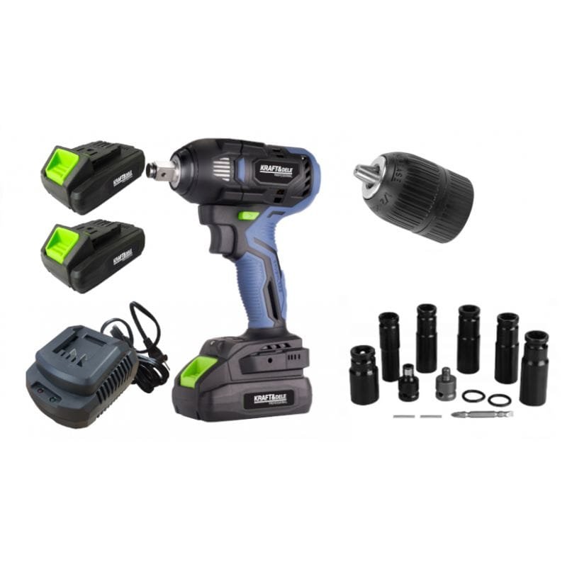 Kraft&Dele KD3408 akumuliatorinis smūginis veržliasūkis, 21 V nuotrauka 5