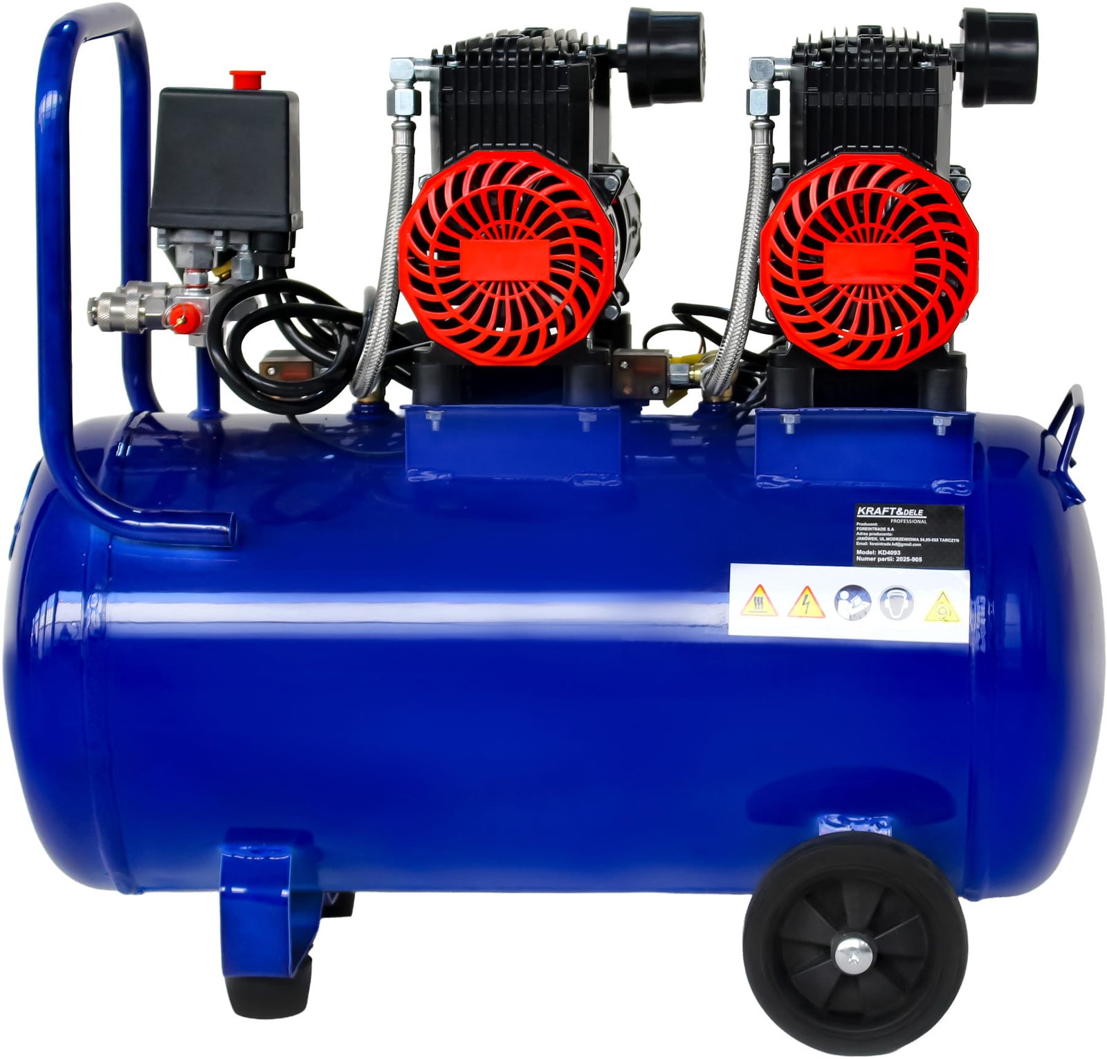 Kraft&Dele KD4093 be alyvos oro kompresorius, 50 l, 3 kW, 230 V nuotrauka 5