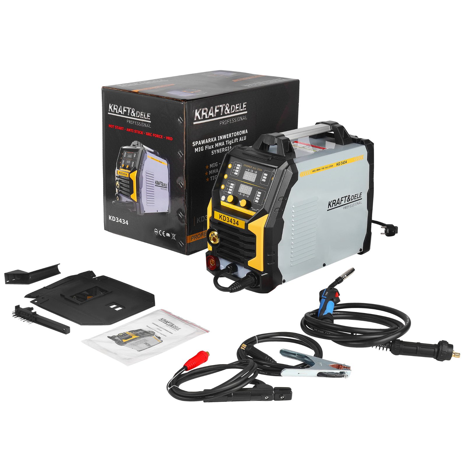 Inverterinis suvirinimo aparatas MIG/Flux/MMA/TIG Lift su sinergija KD3434 nuotrauka 6