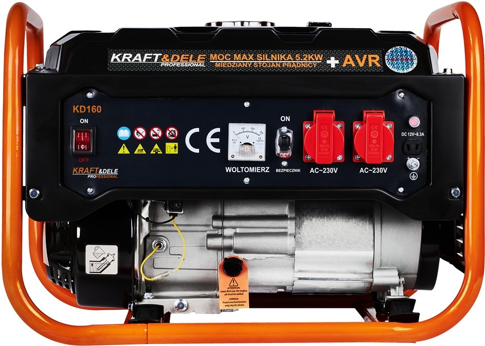 KRAFT&DELE KD160 benzininis vienfazis generatorius, 3.5 kW, 230 V / 12 V nuotrauka 6