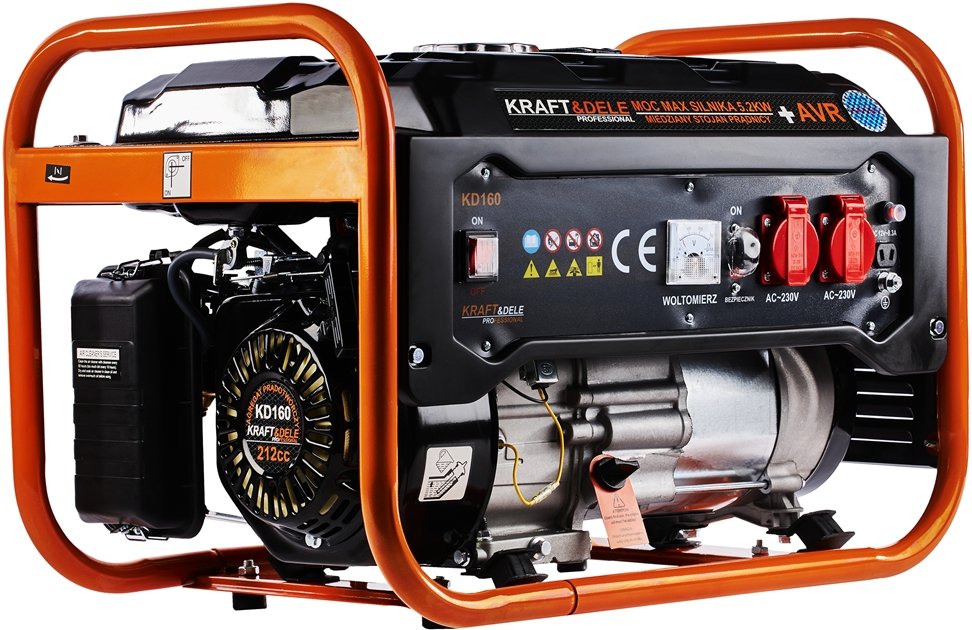 KRAFT&DELE KD160 benzininis vienfazis generatorius, 3.5 kW, 230 V / 12 V nuotrauka 4