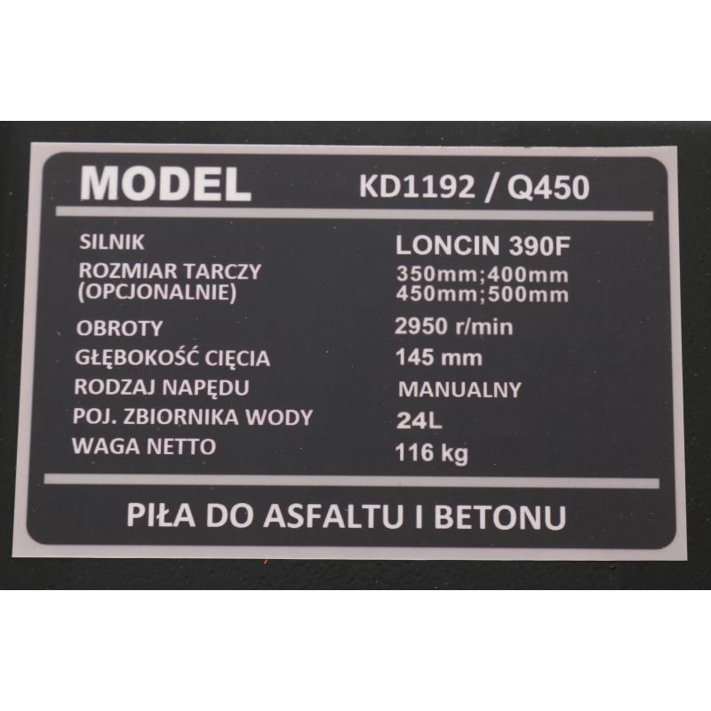 KRAFT&DELE KD11920 asfalto ir betono pjovimo mašina su Loncin varikliu nuotrauka 4