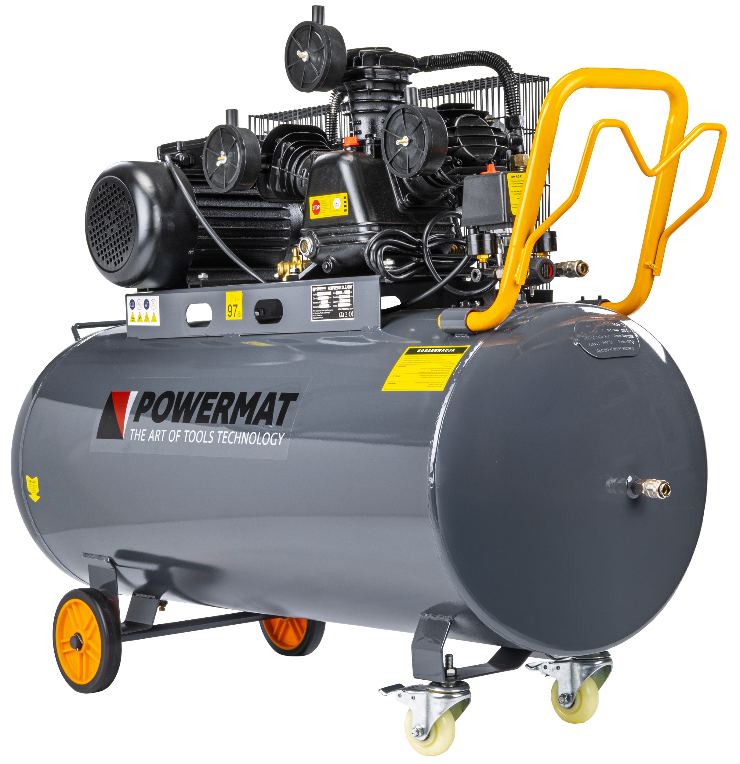 Alyvinis oro kompresorius Powermat PM-KO-200T-230V — nuotrauka 1