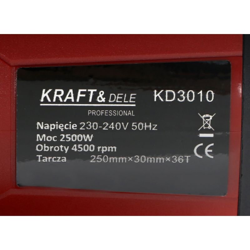 Kraft&Dele KD3010 medžio skersinio pjovimo staklės su kojomis, 2500 W, Ø250 mm nuotrauka 11