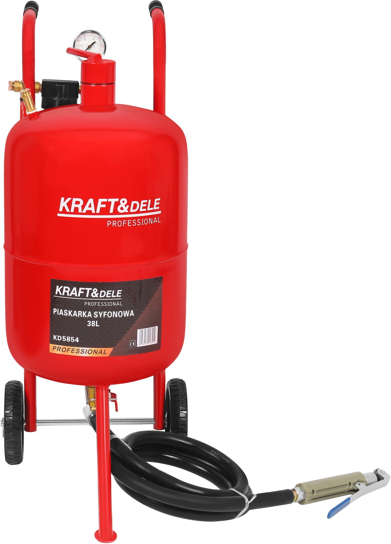 Sifoninė smėliavimo įranga 38 l + priedai KD5854 nuotrauka 5