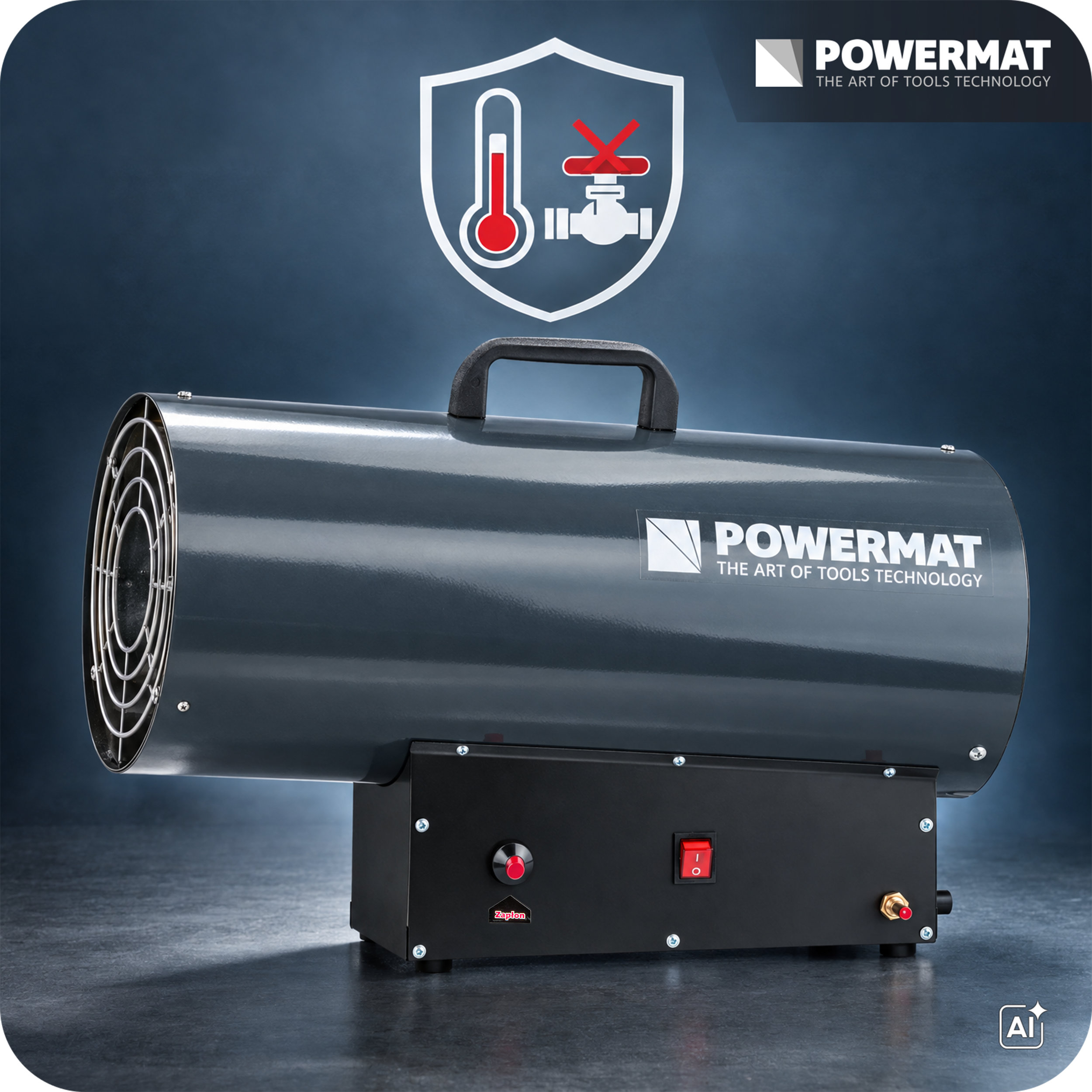 Powermat PM-NAG-45GN dujinis karšto oro šildytuvas 45 kW (komplekte reduktorius ir žarna) nuotrauka 8
