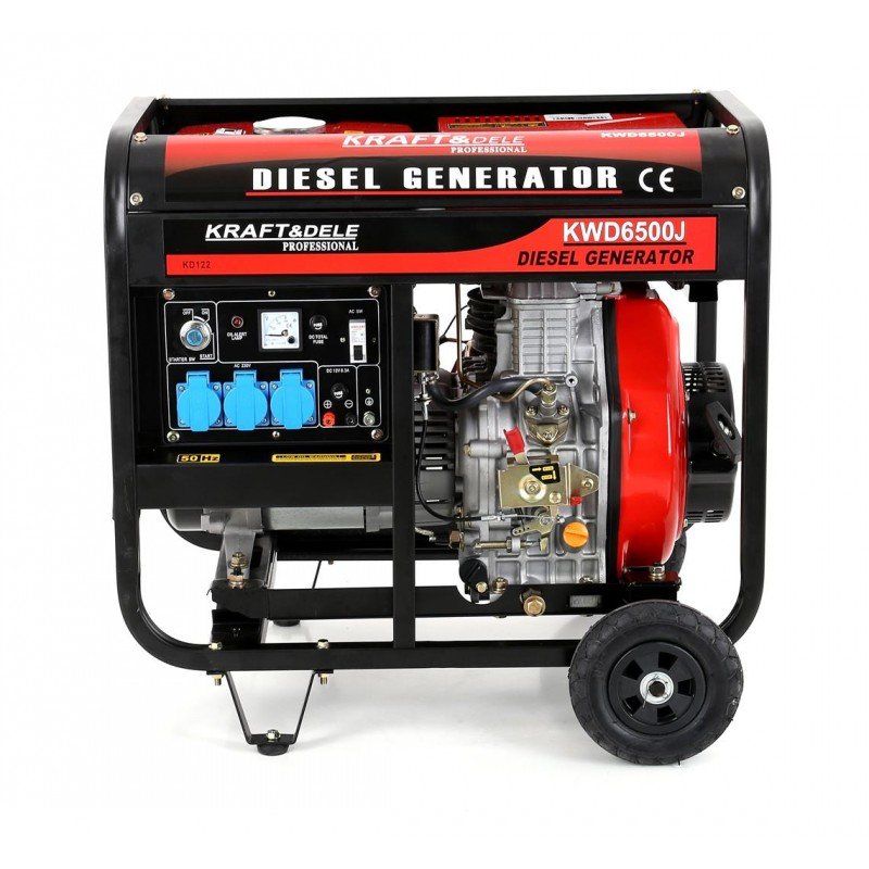 Kraft&Dele KD122 dyzelinis generatorius, 6500 W, 230 V + 12 V, AVR nuotrauka 7