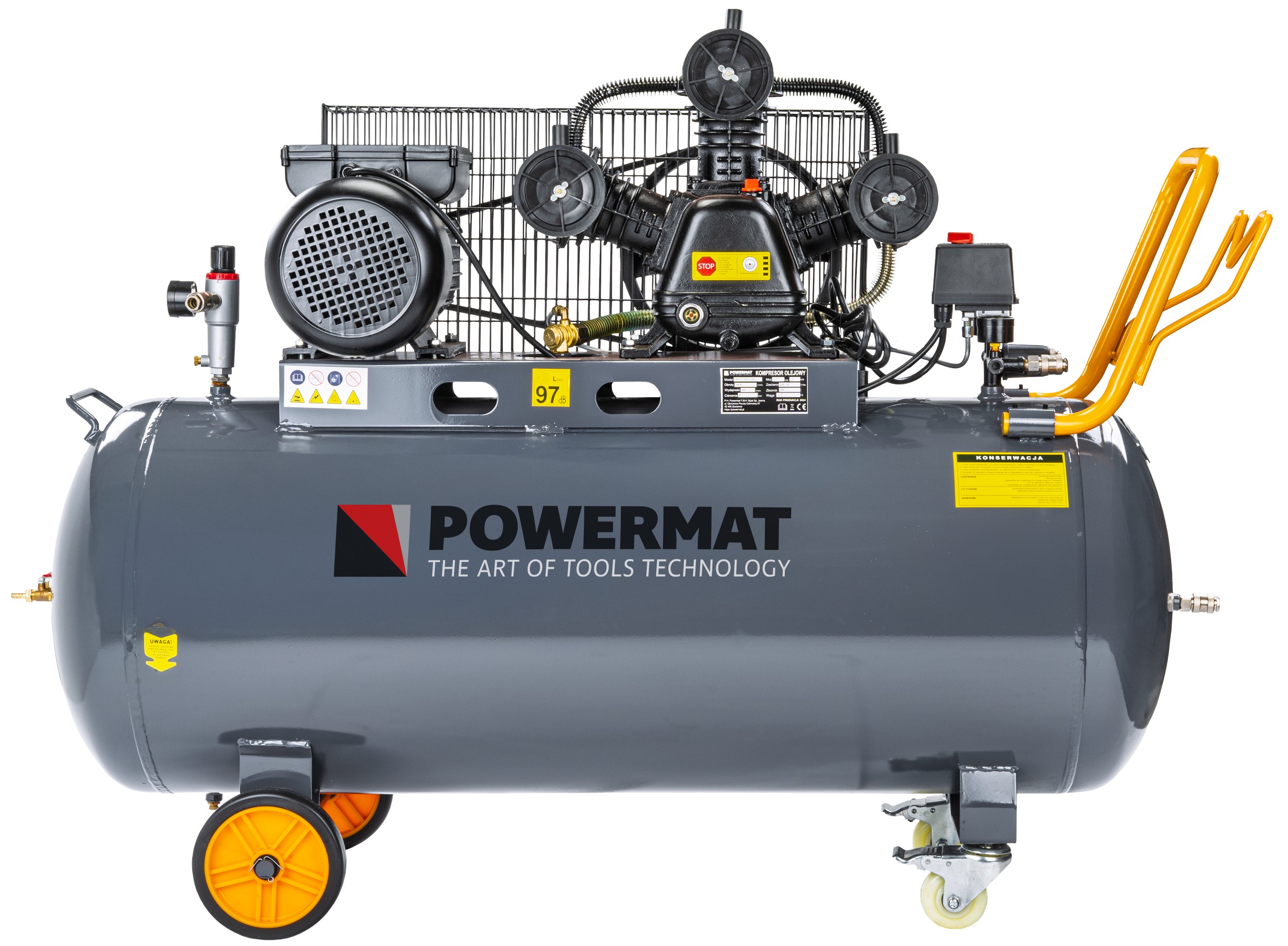 Alyvinis oro kompresorius Powermat PM-KO-200T-230V nuotrauka 2