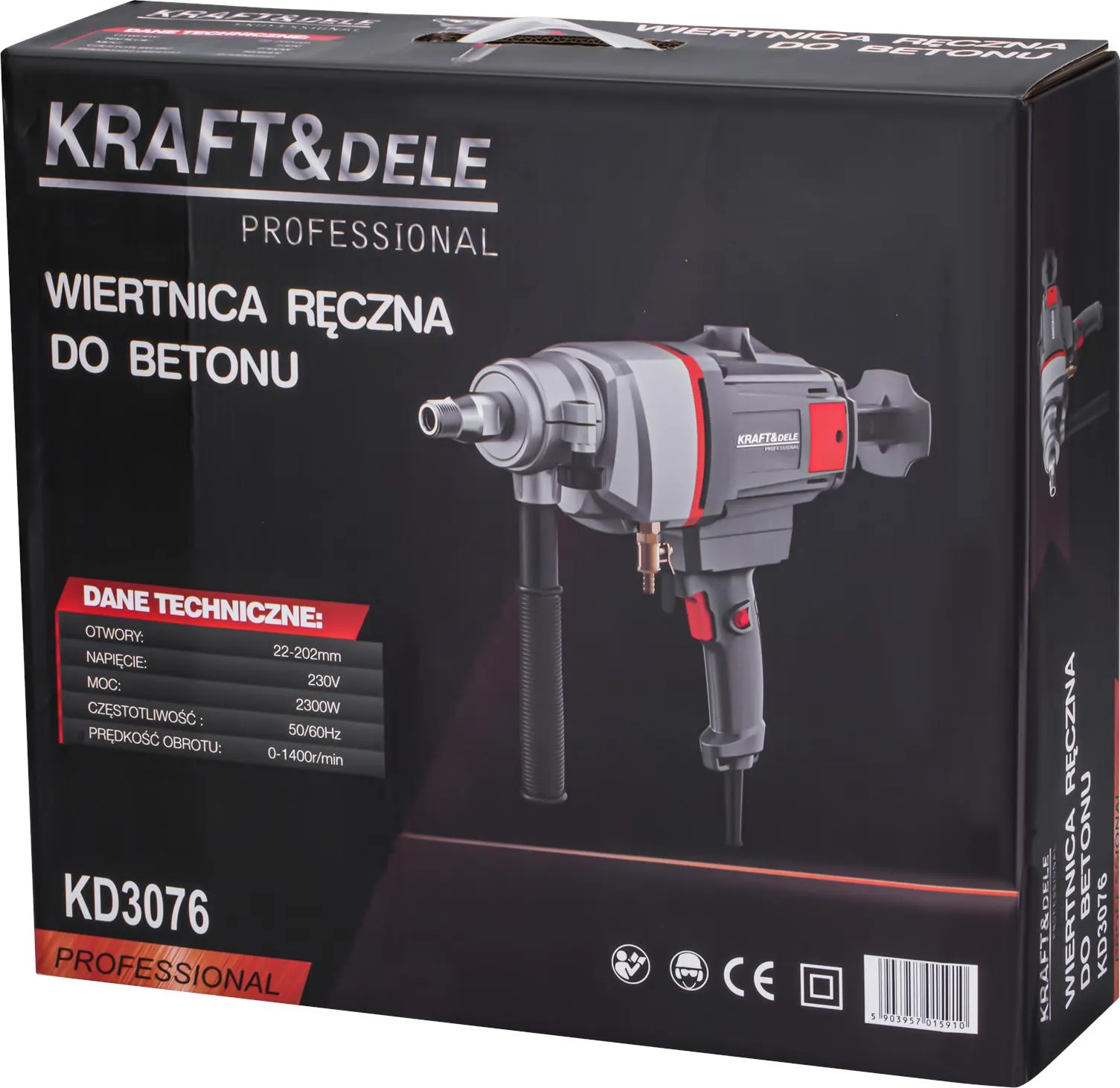 Betono gręžtuvas 2300 W KD3076 nuotrauka 5