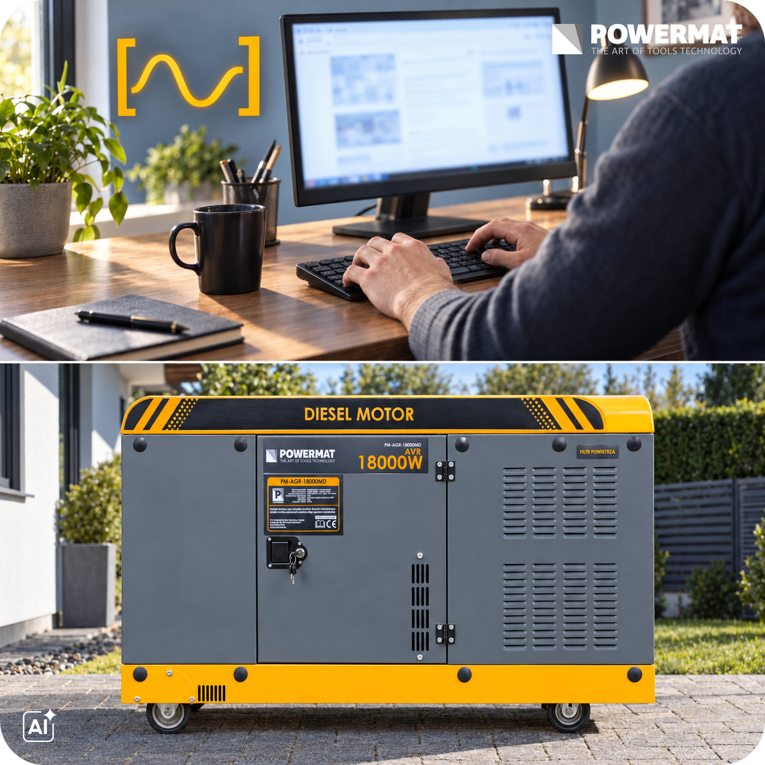 Powermat PM-AGR-18000MD dyzelinis trifazis generatorius su ATS, 18 kW nuotrauka 10