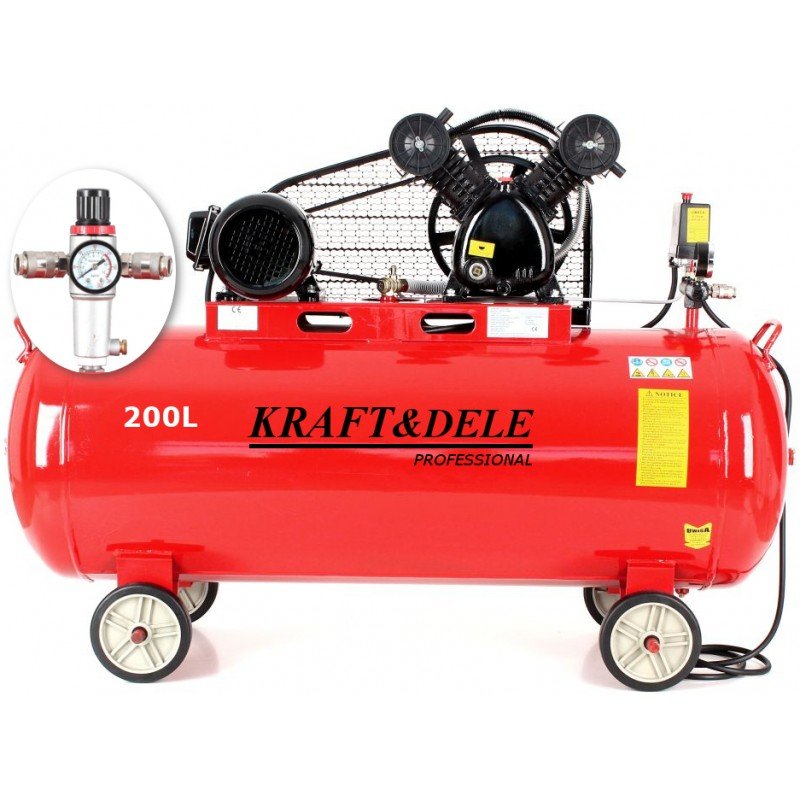 Kraft&Dele KD1473 stūmoklinis diržinis oro kompresorius 200 l, 3,8 kW nuotrauka 10