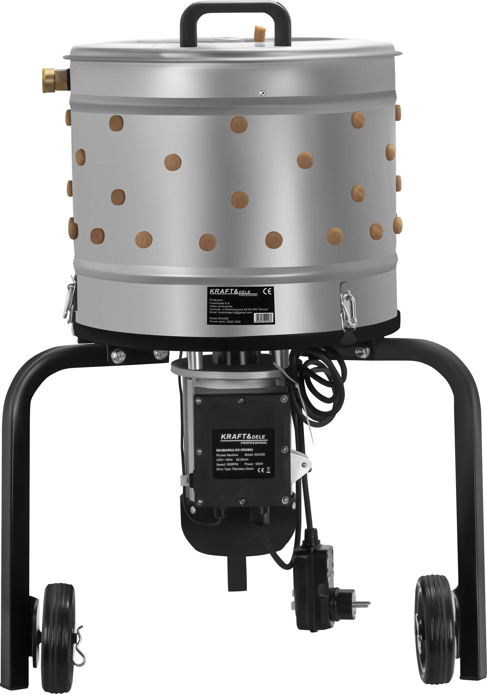 Paukščių plunksnų pešimo mašina KD4350, 550 W, 400 mm nuotrauka 6