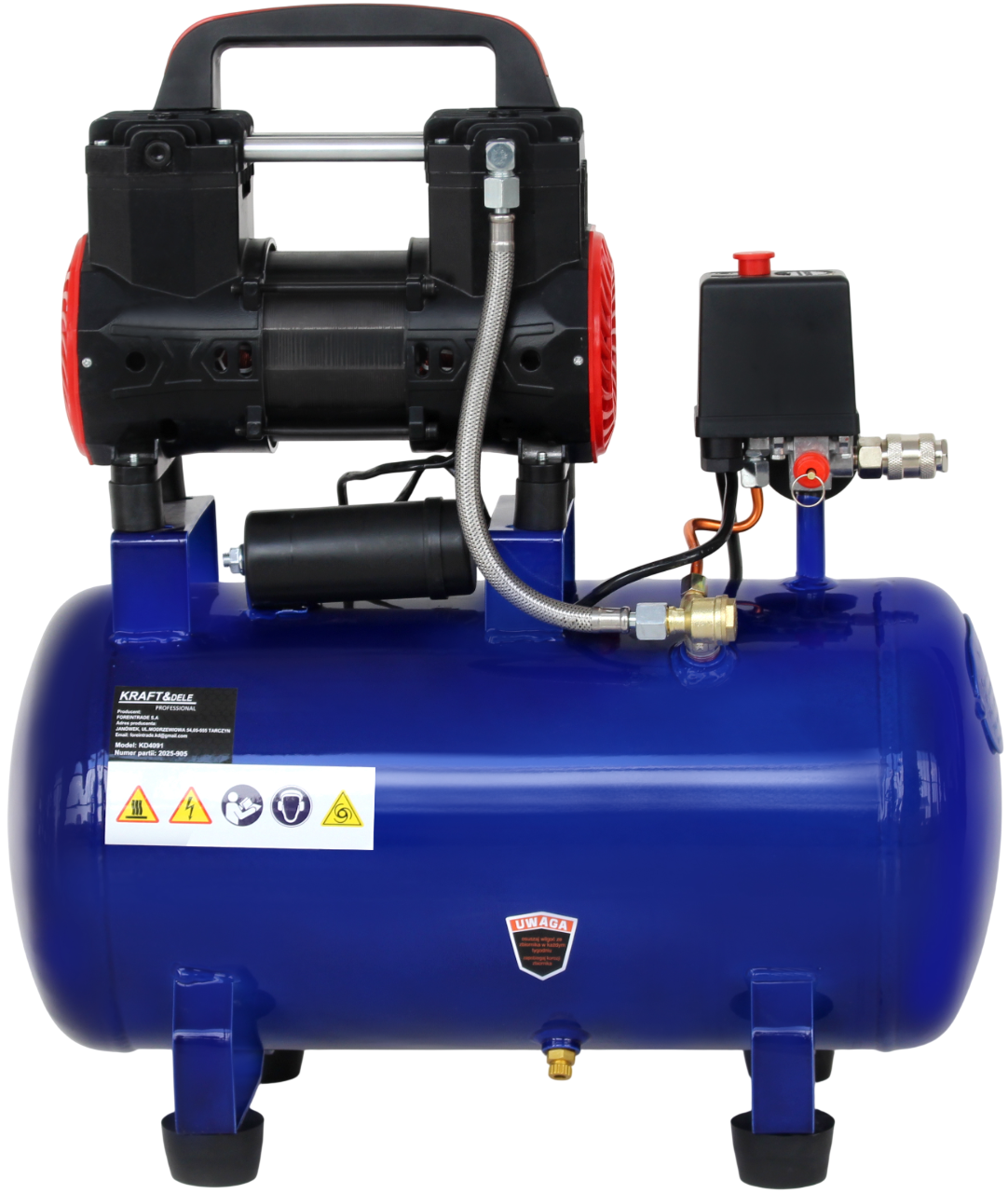 Bealyvinis oro kompresorius KD4091, 30 l, 230 V, 1500 W nuotrauka 4
